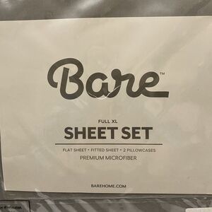 NEW BARE Full XL Grey Microfiber Sheet Set: Full, Fitted Sheets & 2 Pillow Cases